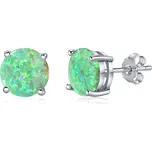 Stříbrné puzetové náušnice se zeleným opálem