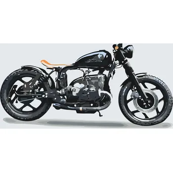 Malování podle čísel - Motorka BMW 80RT Velikost: 40x50cm, Rámování: Pouze srolované plátno