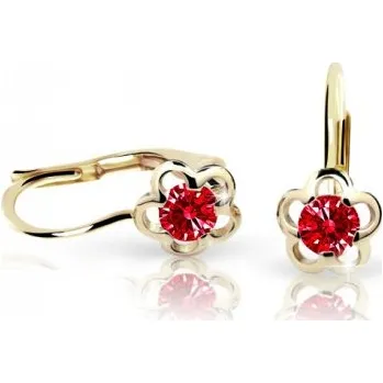Náušnice Cutie Jewellery zlaté dětské naušnice C1945Z-Kl-Ruby Dark