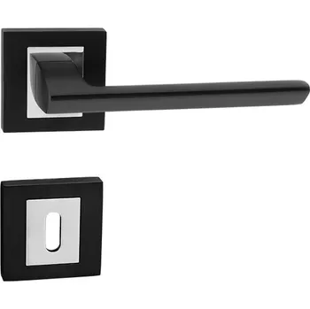 Dveřní kování MP KOVÁNÍ MP - JASPER - HR Provedení: KL/KL. na rozetách (bez spodní rozety), Povrch: BS/OC - černá mat/chrom lesklý