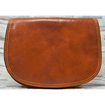 Vere Pelle Kožená kabelka crossbody lovecká MAX rezavá Barva: Rezavá