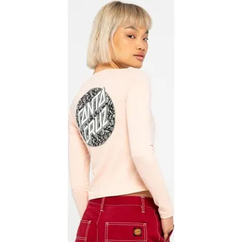SANTA CRUZ triko - Screaming Paisley Dot L-S Tee Chalk Pink (CHALK PINK)