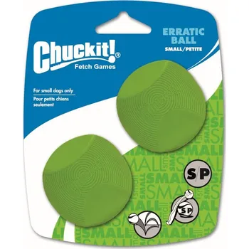 Hračka pro psa Chuckit! Míčky Erratic Small 5 cm - 2 na kartě (Hračky pro psy Chuckit! Míčky speciálně určené pro malá plemena a do házečů Chuckit! Small. Aportovací gumové míčky speciálního tvaru s nevypočitatelným odskokem.)