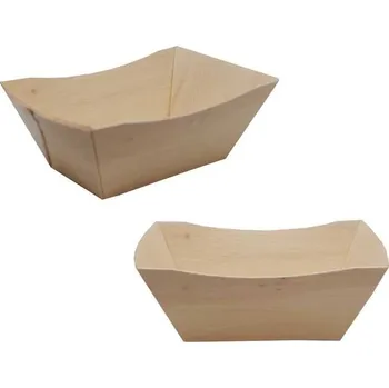 Jednorázové nádobí Miska dřevěná (z dýhy) 11x7x4,5 cm/ 24ks