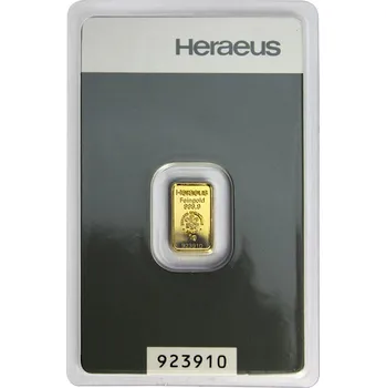 1g Heraeus Německo Investiční zlatý slitek