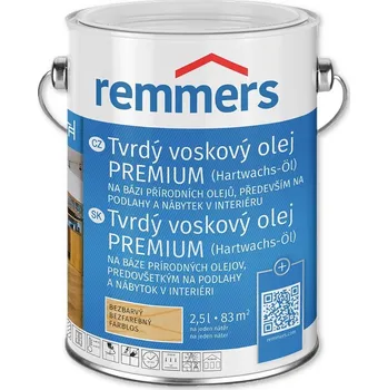 barva a nátěr na dřevo 2,5 l Remmers Tvrdý voskový olej PREMIUM (Hartwachs-Öl), pinie (Tvrdý vosk na bázi přírodních olejů s bezolovnatými sušidly)
