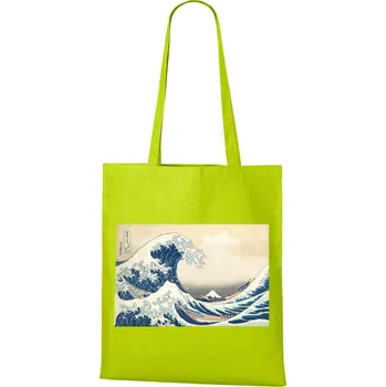 Plátěná taška Velká vlna u pobřeží Kanagawy, Barva Limetková, Velikost 40×45 cm, Canvas Nákupní taška Bezvatriko.cz 1115 - 1x