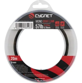 Cygnet Návazcový Vlasec Mono Stiff Link 20 m Green - 0,7 mm 57 lb 25,85 kg