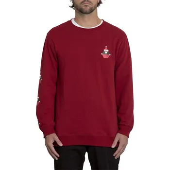 Pánské oblečení VOLCOM mikina - Santastone Crew Flc Deep Red (DRE)