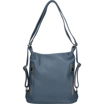 Městský batoh Dámská kožená batůžko kabelka Italia Maura - modrá