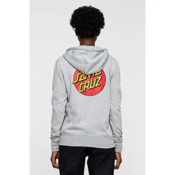 Pánská móda SANTA CRUZ mikina - Classic Dot Chest Hood Heather Grey (HEATHER GREY)