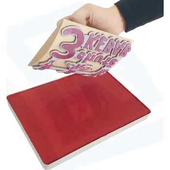 Razítko Sada XXL dřevěné kolébkové razítko 140x120 mm + TopPad + barva