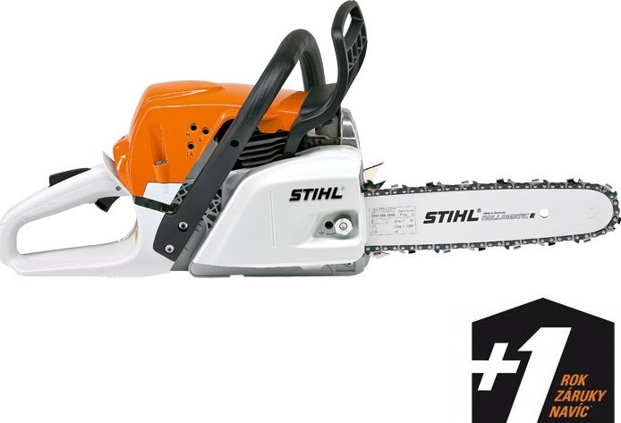 STIHL MS 251 (Pila STIHL MS 251 je vhodná pro přípravu palivového dříví v lese. Boční zařízení k napínání řetězu.)