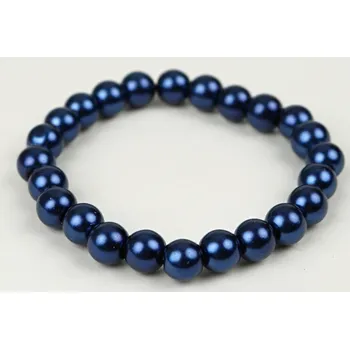 Náušnice UNI Náramek pružný z voskovaných perel Barva: tmavě modrá