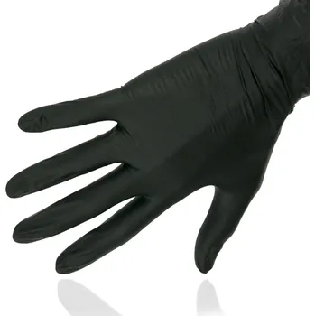 Vyšetřovací rukavice Rukavice nitrilové bez pudru (100ks) - černé, M