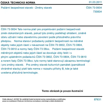 ČSN 73 0834 - Požární bezpečnost staveb - Změny staveb - Tisk