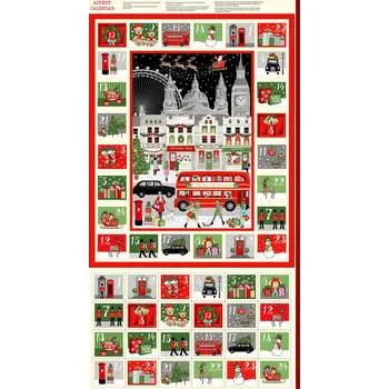 Vánoční dekorace MAKOWER UK Adventní kalendář k ušití se zlatým efektem 2369/1