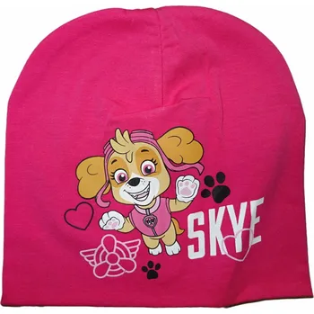 Čepice Dívčí růžová slabá čepice s pejskem Skye 52