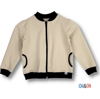 Dívčí mikina Dětská mikina na zip Oli&Oli - krémová barva 110