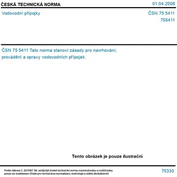 ČSN 75 5411 - Vodovodní přípojky - Tisk
