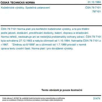 ČSN 79 7101 - Kožešnické výrobky. Společná ustanovení - Tisk