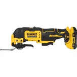 DCS353D2 DEWALT 12V XR AKU BEZUHLÍKOVÁ OSCILAČNÍ MULTIBRUSKA, 2 X 2,0 AH BATERIE, NABÍJEČKA, KUFR T-STAK A 35 KS PŘÍSLUŠENSTVÍ