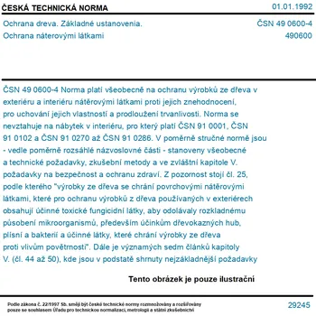ČSN 49 0600-4 - Ochrana dreva. Základné ustanovenia. Ochrana náterovými látkami - Tisk