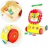 Dětské chodítko ECOTOYS Edukační dřevěné chodítko lvíček