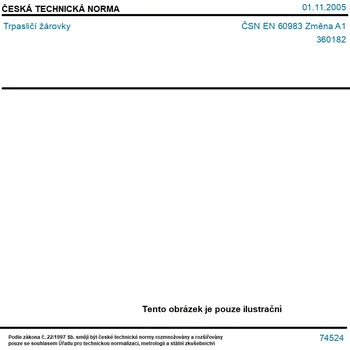 ČSN EN 60983 Změna A1 - Trpasličí žárovky - Tisk