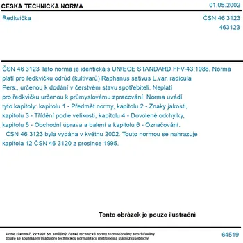 ČSN 46 3123 - Ředkvička - Tisk