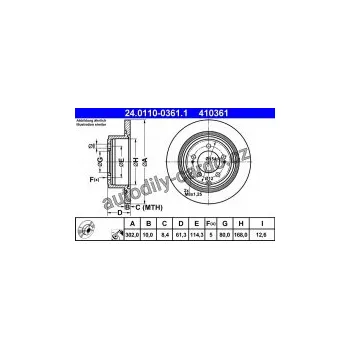 Brzdový kotouč Brzdový kotouč ATE 24.0110-0361 (AT 410361)