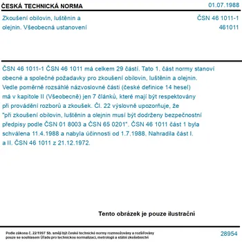 ČSN 46 1011-1 - Zkoušení obilovin, luštěnin a olejnin. Všeobecná ustanovení - Tisk