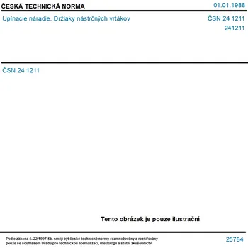 ČSN 24 1211 - Upínacie náradie. Držiaky nástrčných vrtákov - Tisk