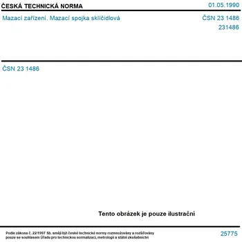ČSN 23 1486 - Mazací zařízení. Mazací spojka sklíčidlová - Tisk