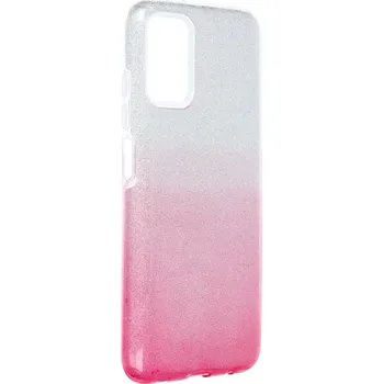 Kryt Forcell Shining Case Samsung Galaxy A03s průhledný/růžový