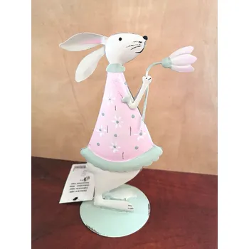 Velikonoční dekorace Plechová soška zajíček (Zajíček z plechu)