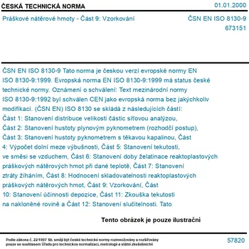 ČSN EN ISO 8130-9 - Práškové nátěrové hmoty - Část 9: Vzorkování - Tisk