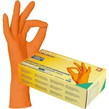 Vyšetřovací rukavice Vyšetřovací rukavice Style nitril, nepudrované, Orange (oranžové), vel. XS, 100 ks