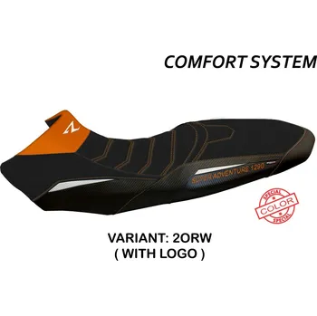 Moto sedlo TPZ Italia Potah sedla KTM 1290 Super Adventure R (17-20) Ginevra special color comfort model potah sedla: bez loga 4WHO (white-orange)