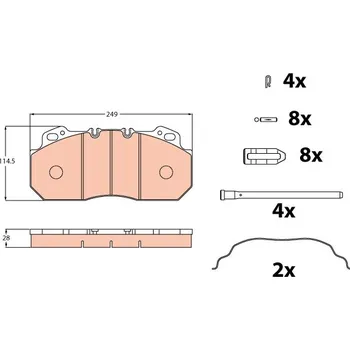 Brzdová destička Sada brzdových destiček, kotoučová brzda MTX MTX-29090P