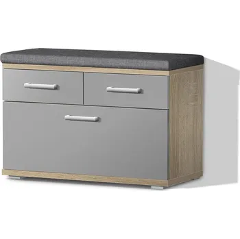 Nabytekmorava Botník do předsíně botník PR 03 ZÁSUVKY barva lamina: DUB SONOMA / ŠEDÁ