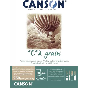Canson C a grain skicák lepený A4 30 listů, 250g/m2, 21x29,7cm, okrový