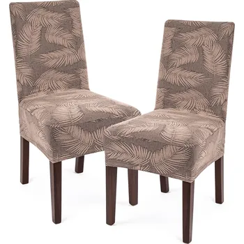 Napínací potah 4Home Napínací potah na židli Comfort Plus Feather, 40 - 50 cm, sada 2 ks, hnědá