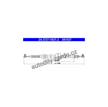 Brzdová hadice Lanko ruční brzdy ATE 24.3727-1037 (AT 581037)