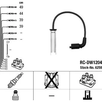 Zapalovací kabel Sada kabelů pro zapalování NGK 6258