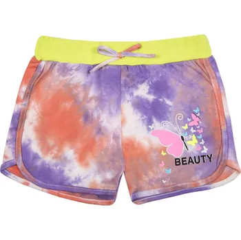 Dívčí kraťasy Dívčí kraťasy - KUGO TM7222, oranžová/ fialová/ signální Barva: Mix barev, Velikost: 158