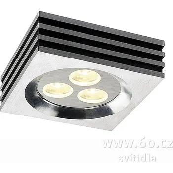 Venkovní osvětlení SLV 114772 Zebled Square 3, zápustné svítidlo, 3x1W PowerLED teple bílá, kartáč. hliník