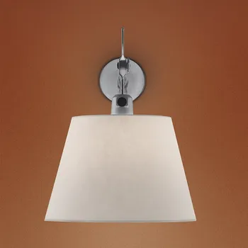 Nástěnné svítidlo Artemide 1186010A+0780010A Tolomeo parete diffusore 32, nástěnné designové svítidlo s vypínačem a pergamenovým stínítkem, 1x150W, prům. 32cm