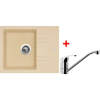 Kuchyňský dřez Set Sinks LINEA 600 + PRONTO Barva: Písková, Označení: Sahara + Dárek