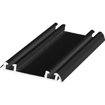 Nábytkové kování - ALUPROFIL kolejnice spodní 75 mm černý mat Délka: 1,7 m